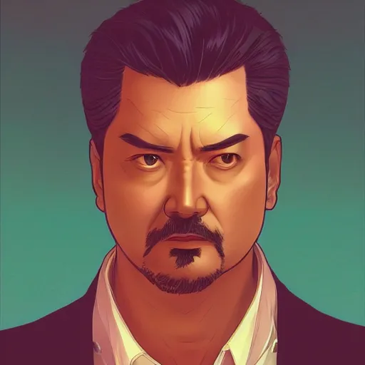 Prompt: Chow Yun-fat as Tony Stark, ambient lighting, 4k, alphonse mucha, lois van baarle, ilya kuvshinov, rossdraws, artstation