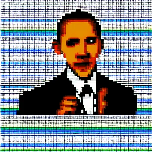 Image similar to Obama pixel art