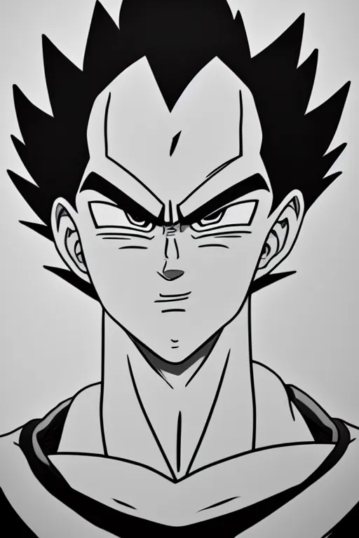 Image similar to prince vegeta, portait, grayscale photography, simple shading, very detailed, dynamic lighting, 4 k 🎨🖌