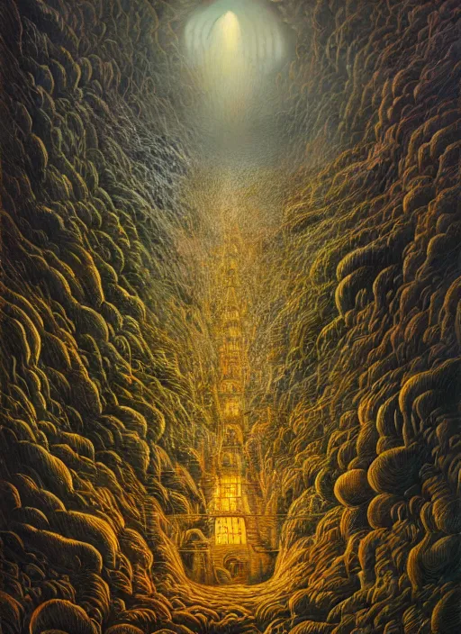 Prompt: hyper detailed 3d render like an Oil painting - Hell by Jacek Yerka, Mariusz Lewandowski, Houdini algorithmic generative render, Abstract brush strokes, Masterpiece, Edward Hopper and James Gilleard, Zdzislaw Beksinski, Mark Ryden, Wolfgang Lettl, hints of Yayoi Kasuma, octane render, 8k