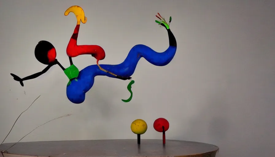 Image similar to capoeira, sculpture by joan miro