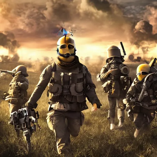 Image similar to battlefield cover art replaced with minions