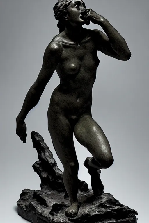 Image similar to sculpture of the light fighting the darkside of humanity by camille Claudel