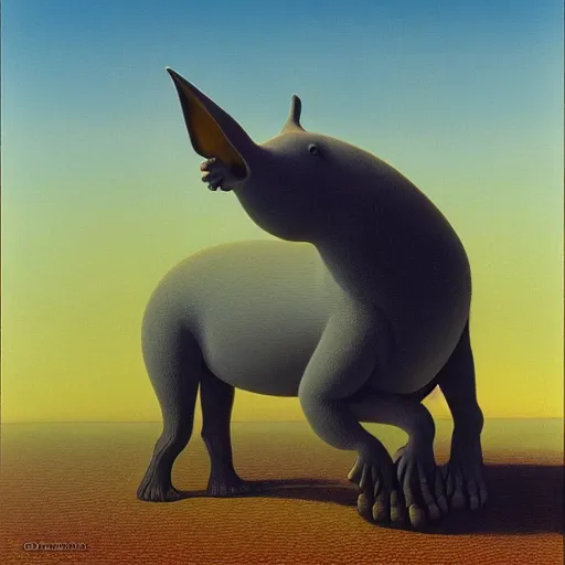 Prompt: cerebus the aardvark by zdzisław beksinski