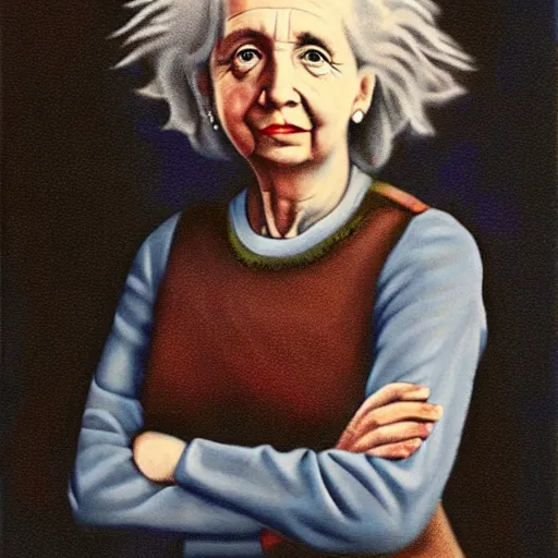 Prompt: female einstein portrait