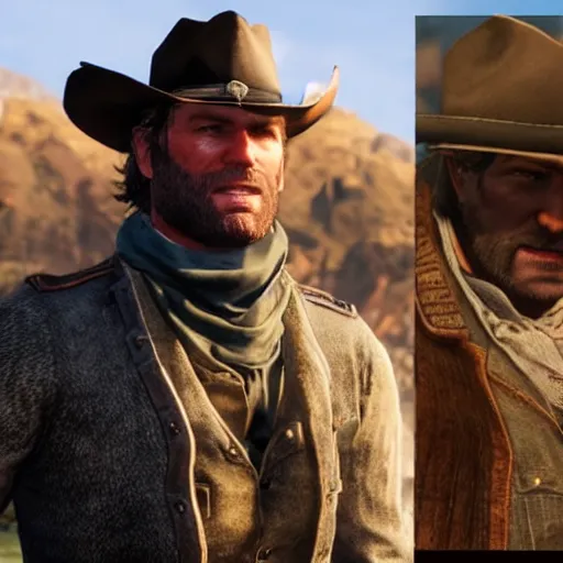 Prompt: arthur morgan as a chad