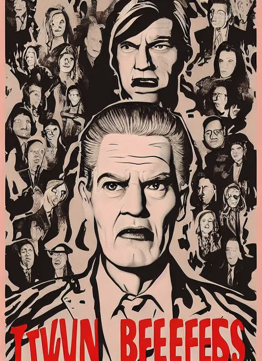 Image similar to twin peaks movie poster art by enric
