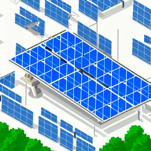 Image similar to pixel art isometric drawing, space station, solar panels, white background, detailed