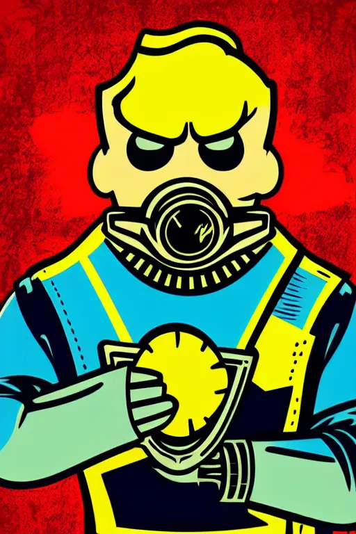 Image similar to fallout 7 6 retro futurist illustration art by butcher billy, sticker, colorful, illustration, highly detailed, simple, smooth and clean vector curves, no jagged lines, vector art, smooth andy warhol style