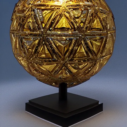 Image similar to a golden sphere handpainted, hyper detailed, lighting from the side