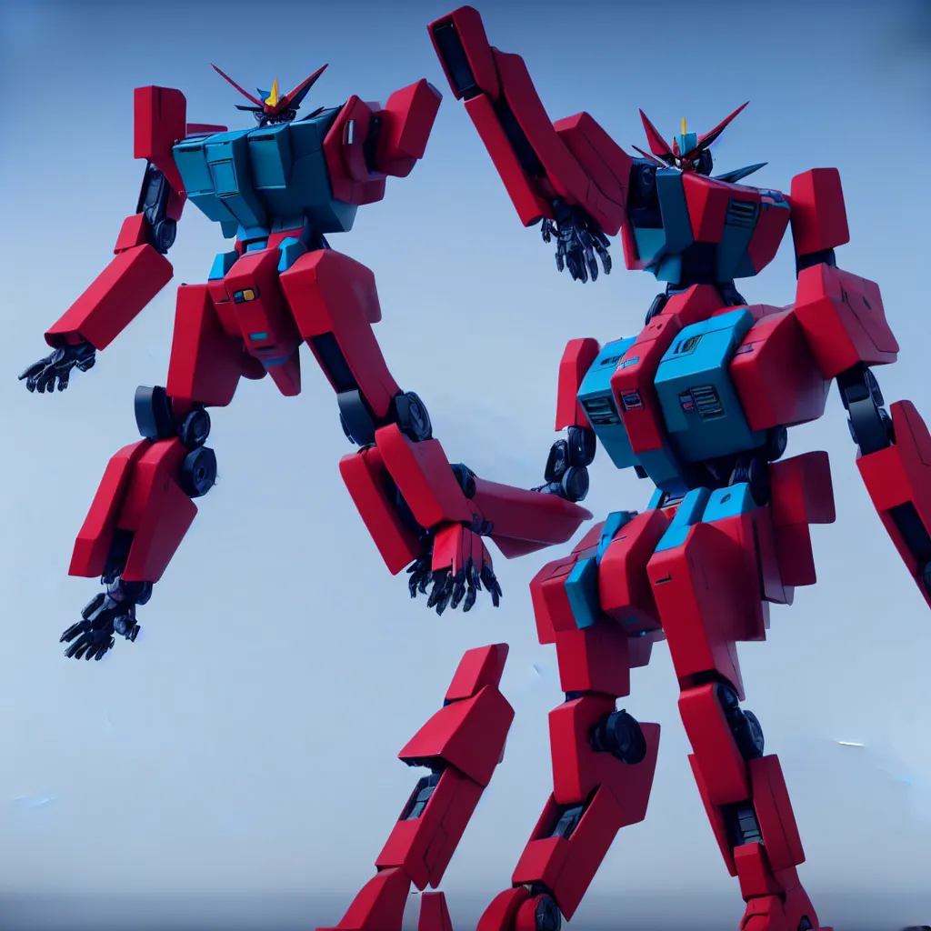 Image similar to 1 : 1 bill gates giant robot gundam, cinematic lighting, 4 k highly detailed render, cinema 4 d