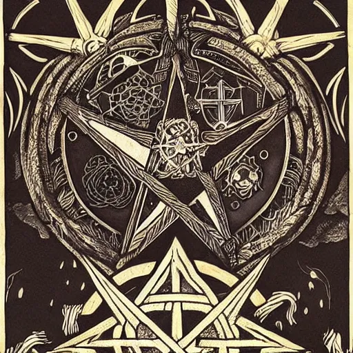 Image similar to horrors perform an occult ritual with pentagrams, intricate, featured art, hyperdetailed 4k