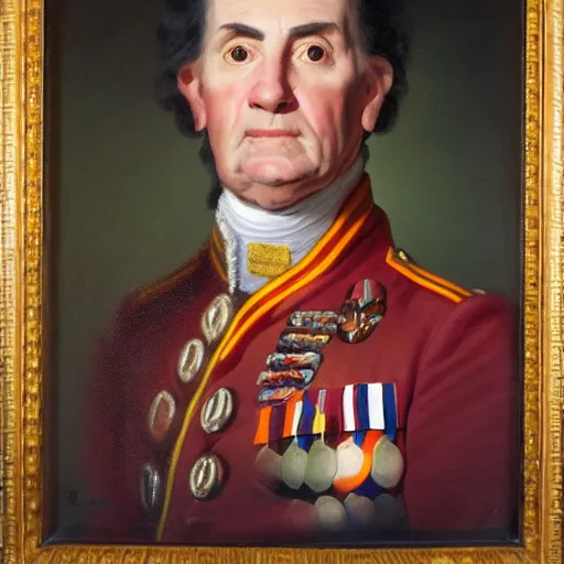 Image similar to facial portrait of the phoenix suns dictator in military uniform, 1 7 8 0, oil on canvas by william sidney mount, oil on canvas, octane render