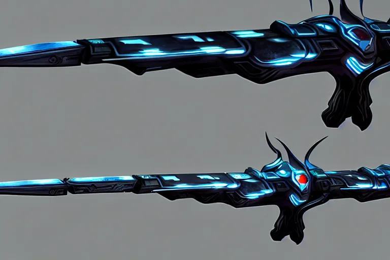 Prompt: concept art of a futuristic weapon, many details, high quality, 8 k