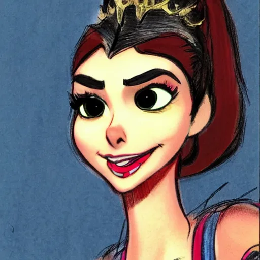 Image similar to milt kahl sketch of victoria justice with tendrils hair style as princess padme from star wars episode 3