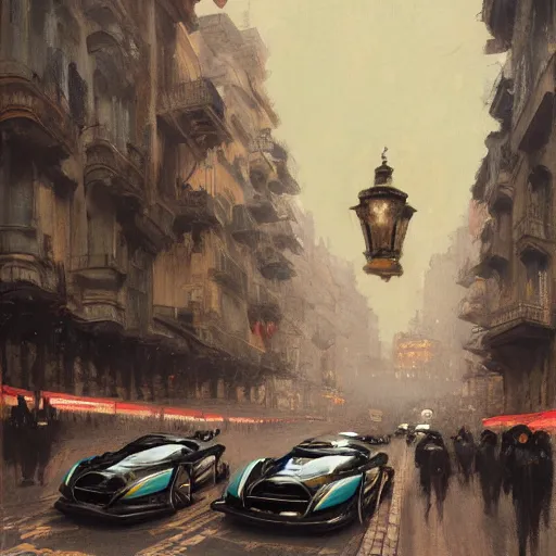 Prompt: a beautiful picture of a car race in the streets of monaco by greg rutkowski and theophile - alexandre steinlen trending on artstation