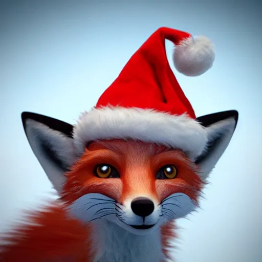 Prompt: cute fox, wearing santa hat, realistic cinematic lighting, establishing action shot, ultra detailed, hyper realism, photo, octane render, 8k, comedy, trending on artstation, set in ww2 germany