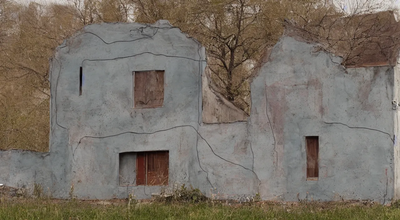 Prompt: a painted house made of clay and wire by Harvey Quaytman and Jakob Emanuel Handmann Flickr and film