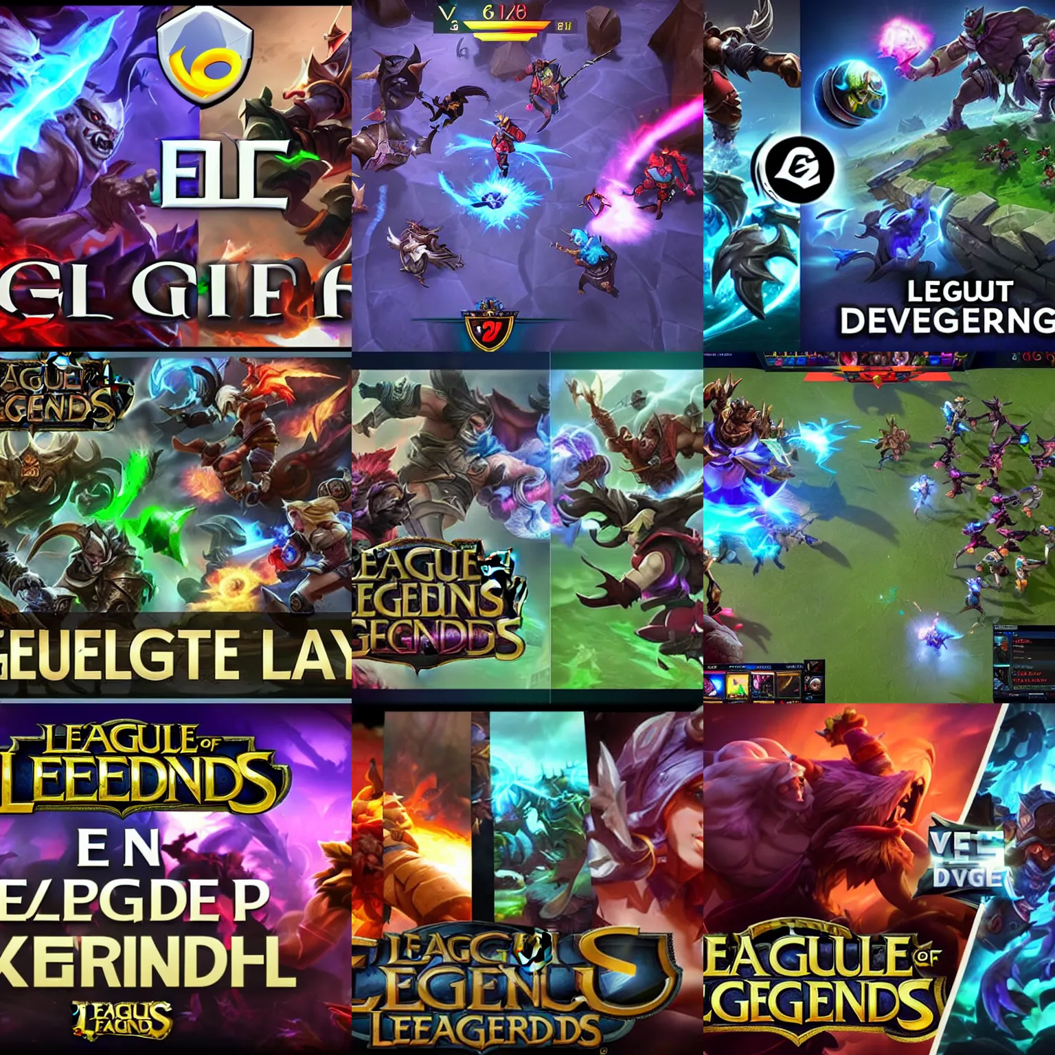 Prompt: League of Legends players vs Dota 2 Players, epic fight, unreal engine