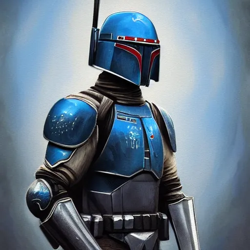 Image similar to masterpiece very detailed artwork of Jango Fett, portrait, sci fi, artstation, digital art