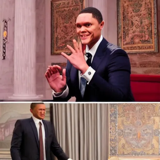 Image similar to trevor noah as the pope