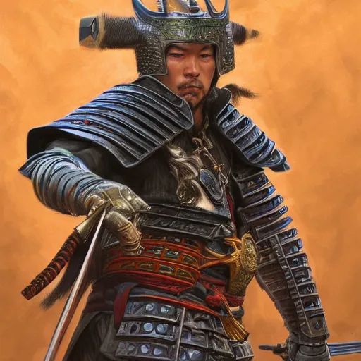 Prompt: samurai warrior as a fantasy d&d character, portrait art by Donato Giancola and James Gurney, digital art, trending on artstation