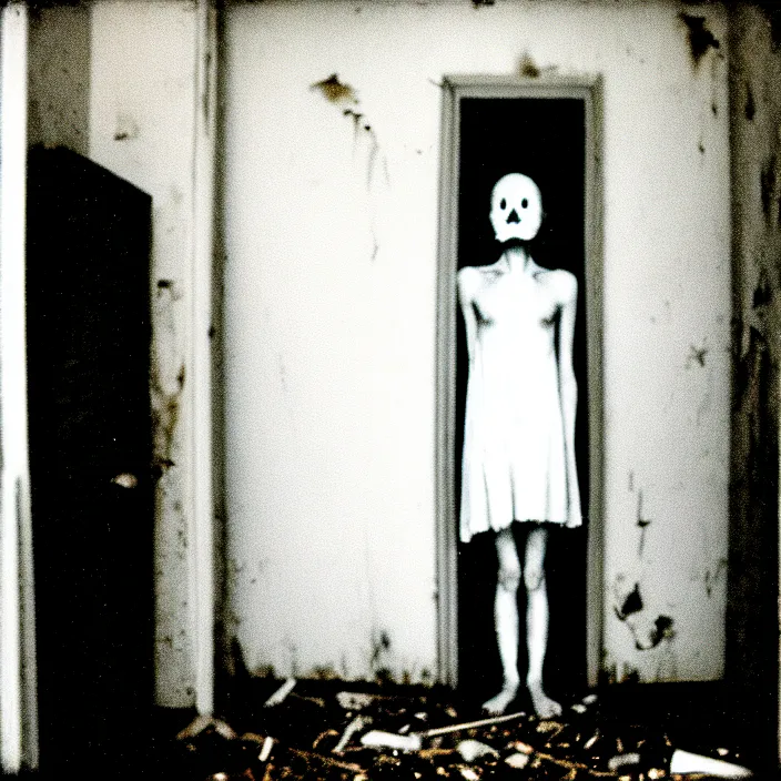 Prompt: unspeakable horrors, nightmare, horror, unknown, dark, liminal space, abandoned house, realistic, figure, 3 5 mm, found footage, film shot