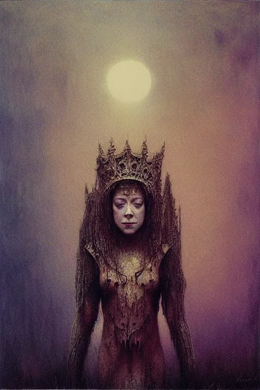 Image similar to alyson hannigan as princess by beksinski