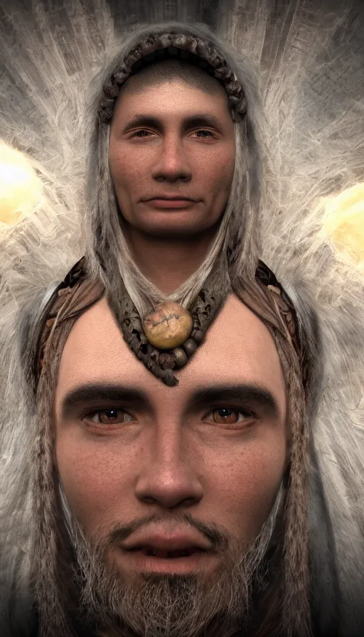 Image similar to portrait of a digital shaman, with unreal engine