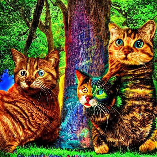 Image similar to Giant Tree Filled with multicolored cats HDR