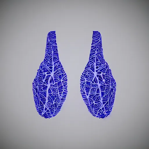 Prompt: paper cutout illustration of a pair of lungs on a blue background, cgi, redshift, beautiful, premium