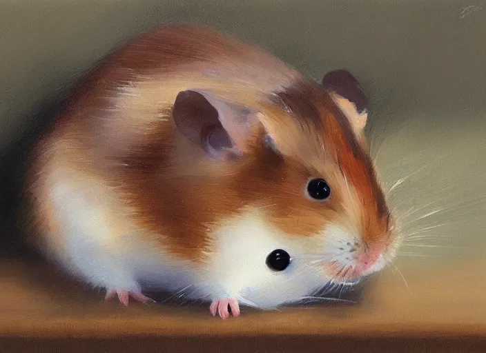 Image similar to a highly detailed beautiful portrait of a cute hamster drinking beer, by gregory manchess, james gurney, james jean