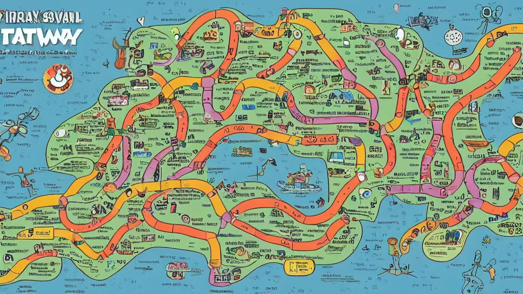 Image similar to pixar - style individual historian subway map