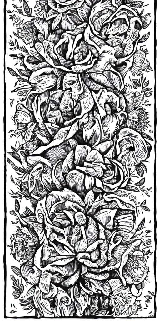 Image similar to mcbess illustration of beautiful flowers