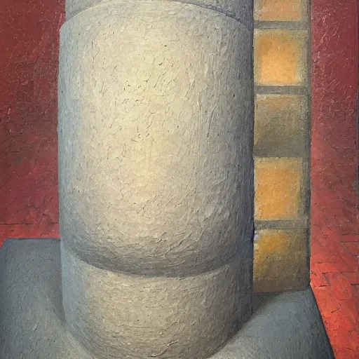 Prompt: a detailed, impasto painting by shaun tan and louise bourgeois of an abstract forgotten sculpture on a pedestal by ivan seal and the caretaker