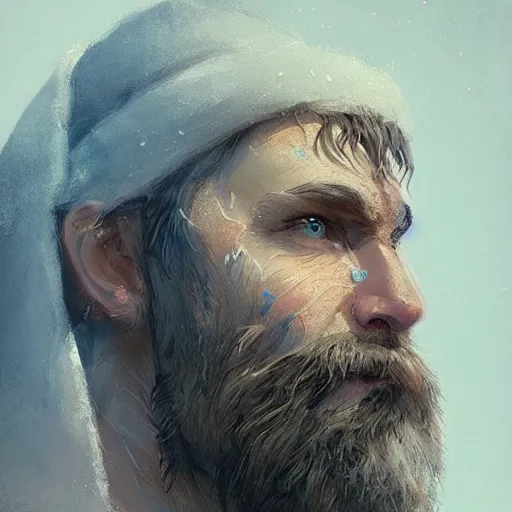 Prompt: splinter, white beard, blue eyes, intricate, detailed, volumetric lighting, scenery, digital painting, highly detailed, artstation, sharp focus, illustration, concept art, ruan jia, steve mccurry