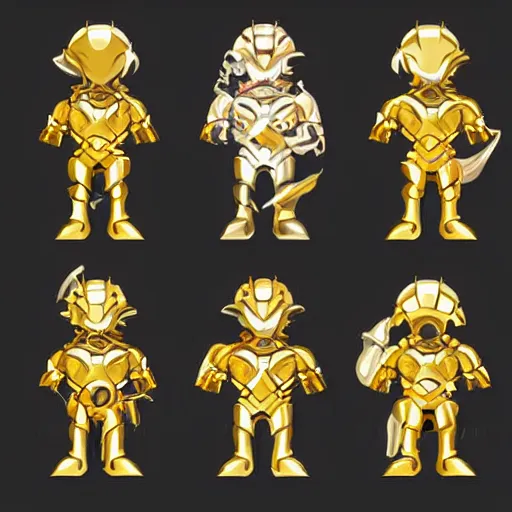 Prompt: gaming emoji concept gold armor rip style of emoji, vector art, white background, no watermark white background