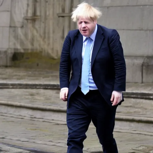 Prompt: Boris johnson pulling his socks up
