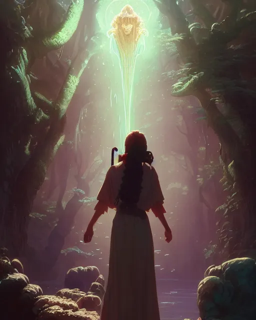 Image similar to highly detailed vfx portrait a mage casting a water spell, stephen bliss, unreal engine, greg rutkowski, loish, rhads, beeple, makoto shinkai and lois van baarle, ilya kuvshinov, rossdraws, tom bagshaw, alphonse mucha, global illumination, detailed and intricate environment