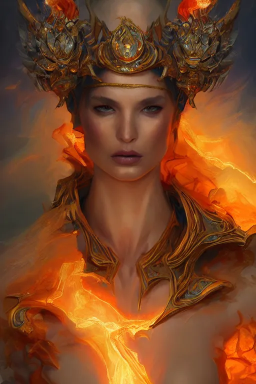 Image similar to torso closeup model wearing exploding fire & ice robe jewels, sorcerer, diamonds, angel, fantasy, dramatic lighting, highly detailed, digital painting, holding electricity, magic the gathering, hyper detailed, 3 d render, hyper realistic detailed portrait, peter mohrbacher, wlop, ruan jia