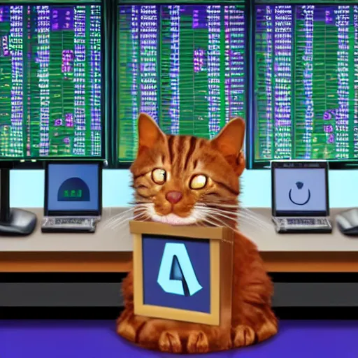 Image similar to photo of anthropomorphic cat trading stocks