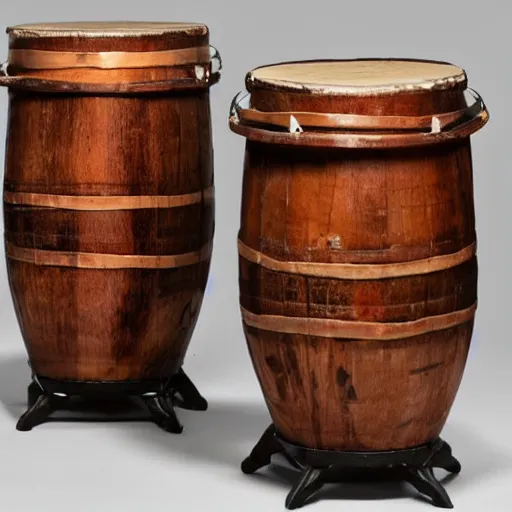 Prompt: a pair of 2 mt amazonian drums