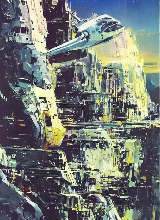 Prompt: spacious bg. minimalistic piece. masterpiece book cover illustration by the great famous sci - fi artist john berkey.