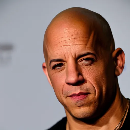 Image similar to Vin Diesel raising an eyebrow, just like the Rock did