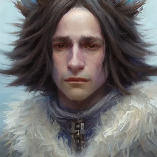 Image similar to howl from howl's moving castle as a realistic fantasy d & d character, closeup portrait art by donato giancola and greg rutkowski, realistic face, digital art, trending on artstation, symmetry!!