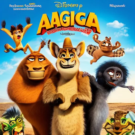 Prompt: Madagascar 4, movie poster
