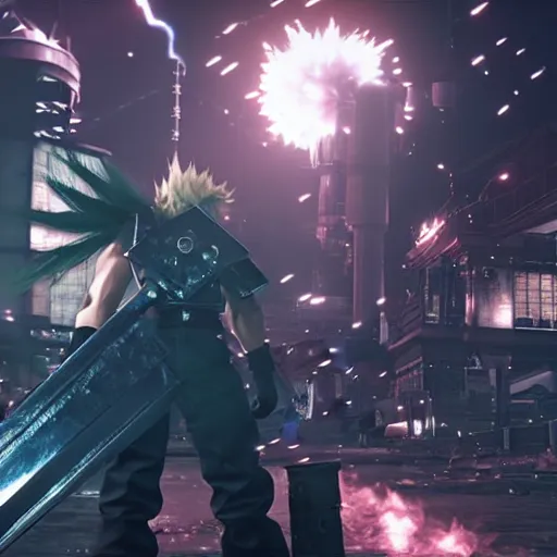 Image similar to final fantasy vii remake highlights, 4k