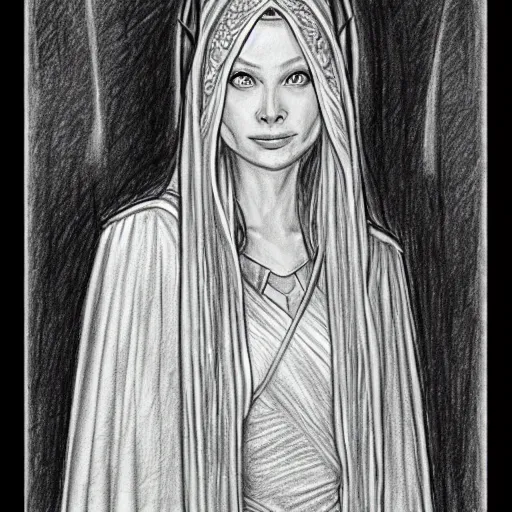 Image similar to pencil sketch of galadriel