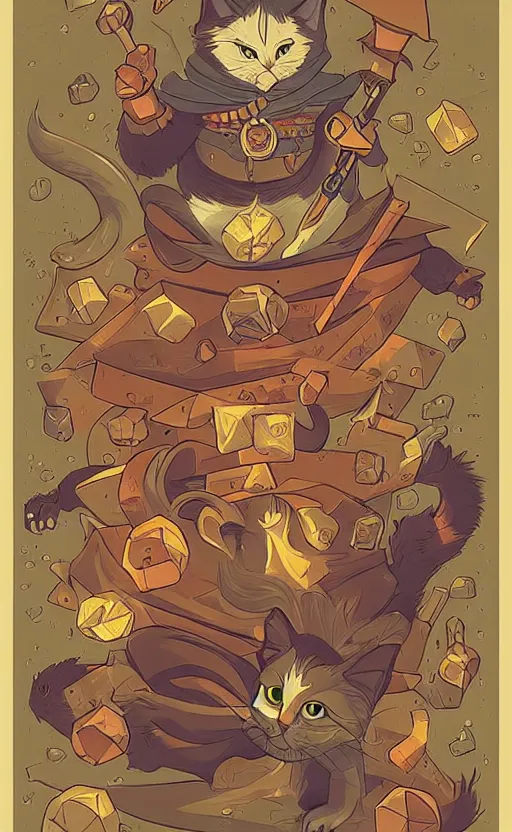 Image similar to powerful wizard cat, dungeons and dragons by simon kennedy, studio muti