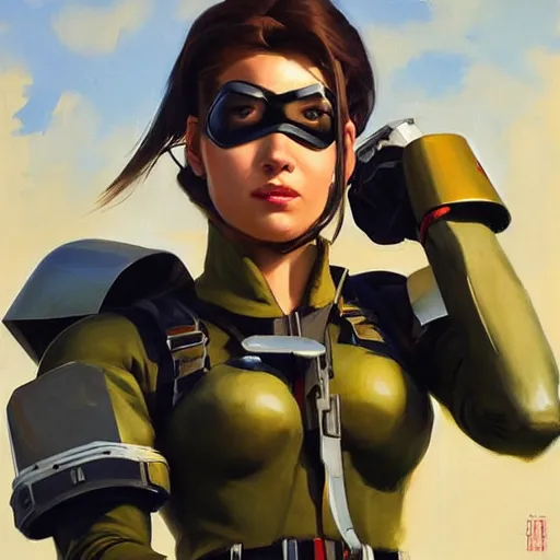 Image similar to greg manchess portrait painting of partially armored aka hermine jean granger as overwatch character, medium shot, asymmetrical, profile picture, organic painting, sunny day, matte painting, bold shapes, hard edges, street art, trending on artstation, by huang guangjian and gil elvgren and sachin teng